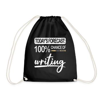 Author Journalist Teacher Writing Content Creator - Drawstring Bag - black - Front
