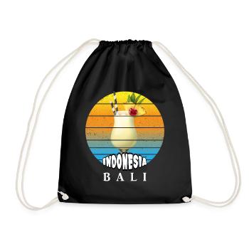 Bali - Indonesien - Turnbeutel - Schwarz - Vorne