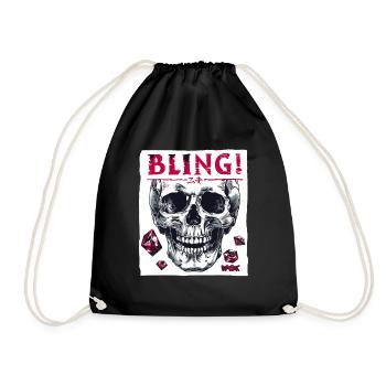 Diamonds, rubies and skulls - Drawstring Bag - black - Front