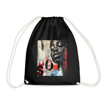 Peinture murale d’art de rue africain - Sac de sport léger - noir - Devant