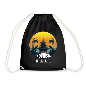Bali - Indonesien - Turnbeutel - Schwarz - Vorne