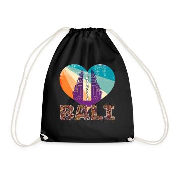Bali - Indonesien - Turnbeutel - Schwarz - Vorne