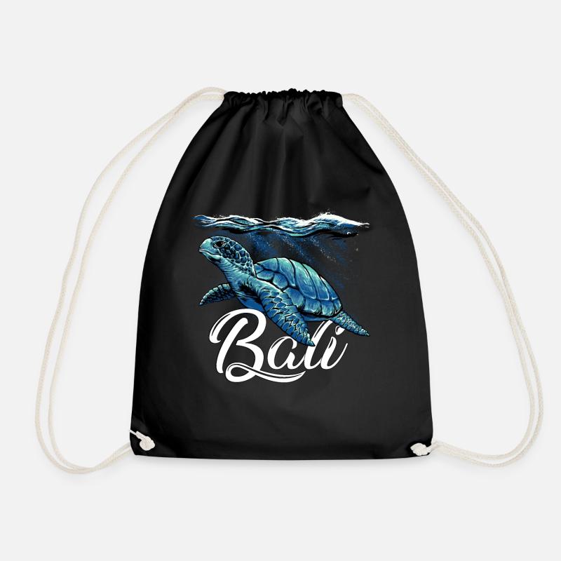 Bali - Indonesien - Schildkröte - Turnbeutel - Schwarz