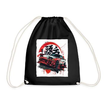 Straßenrennen mit japanischen JDM-Autos der 90er - Turnbeutel - Schwarz - Vorne