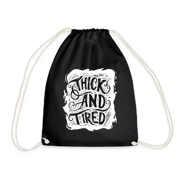 Fat and tired - Drawstring Bag - black - Front