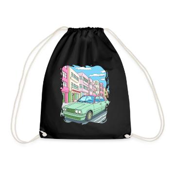 Candy Colored Road Cruiser Car - Drawstring Bag - black - Front