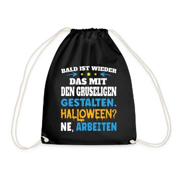 Soon it's back to the creepy figures - Drawstring Bag - black - Front