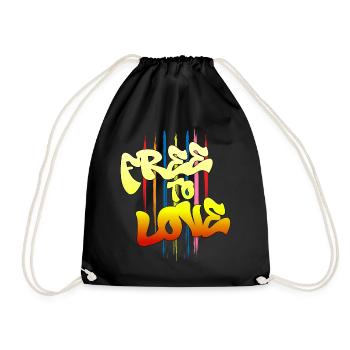 Free To Love - Drawstring Bag - black - Front