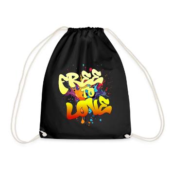 Free To Love - Drawstring Bag - black - Front