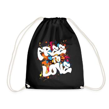 Free To Love - Drawstring Bag - black - Front