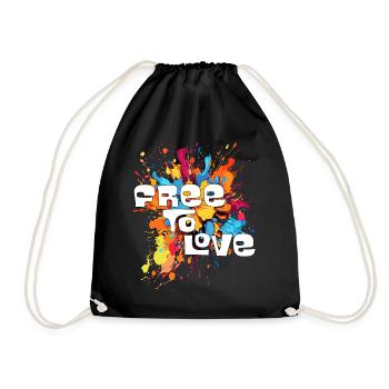 Free To Love - Drawstring Bag - black - Front