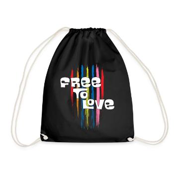 Free To Love - Drawstring Bag - black - Front