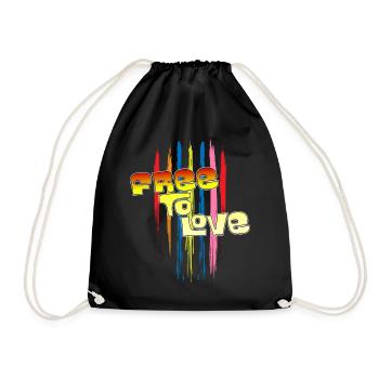 Free To Love - Drawstring Bag - black - Front