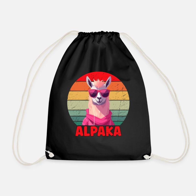 Cool Alpaka Design - Turnbeutel - Schwarz