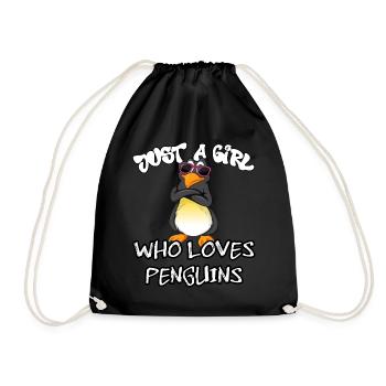 Just a girl who loves Penguins - Turnbeutel - Schwarz - Vorne