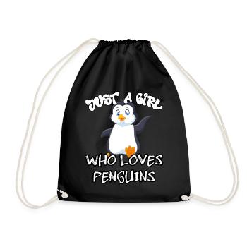 Just a girl who loves Penguins - Drawstring Bag - black - Front