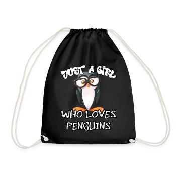 Just a girl who loves Penguins - Drawstring Bag - black - Front