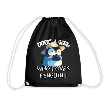 Just a girl who loves Penguins - Drawstring Bag - black - Front