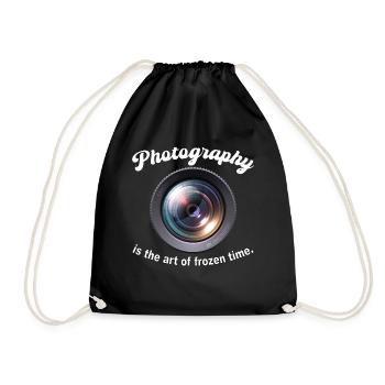 La photographie est l’art du temps figé - Sac de sport léger - noir - Devant