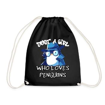 Just a girl who loves Penguins - Drawstring Bag - black - Front
