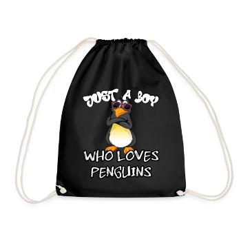 Just a boy who loves Penguins - Drawstring Bag - black - Front
