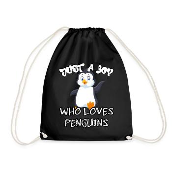 Just a boy who loves Penguins - Drawstring Bag - black - Front