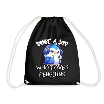 Just a boy who loves Penguins - Drawstring Bag - black - Front
