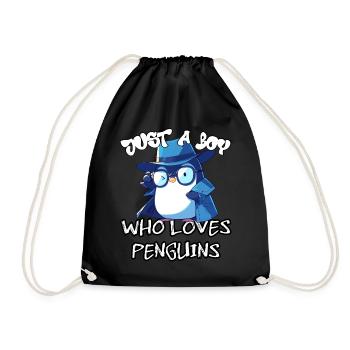 Just a boy who loves Penguins - Drawstring Bag - black - Front