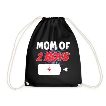 Maman de 2 garçons - Sac de sport léger - noir - Devant