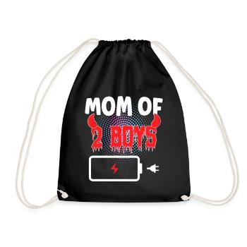 Maman de 2 garçons - Sac de sport léger - noir - Devant
