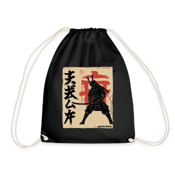 Japan Japanese vintage retro samurai - Drawstring Bag - black - Front