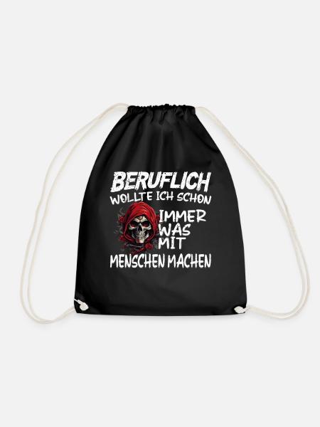 Beruflich was mit Menschen machen - Sensenmann - Turnbeutel - Schwarz