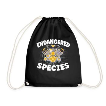 Endangered Species - Motor Verbrenner Design - Turnbeutel - Schwarz - Vorne