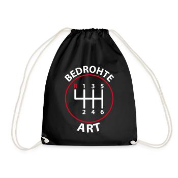 Bedrohte Art - Verbrennungsmotor Auto Design - Turnbeutel - Schwarz - Vorne
