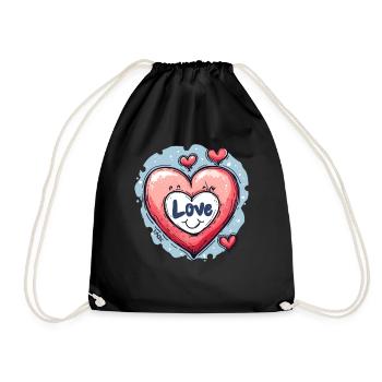 Cœur d’amour - Sac de sport léger - noir - Devant