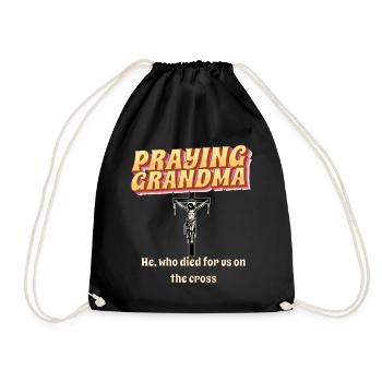 Grand-mère en prière - Betende Oma - Sac de sport léger - noir - Devant