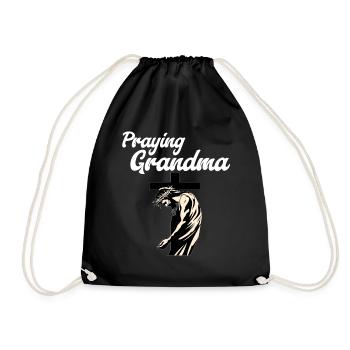 Grand-mère en prière - Betende Oma - Sac de sport léger - noir - Devant