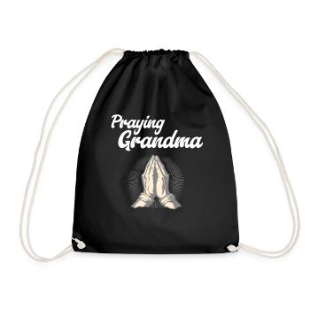 Grand-mère en prière - Betende Oma - Sac de sport léger - noir - Devant