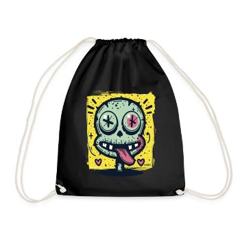 Hearts and a naughty crazy freak - Drawstring Bag - black - Front