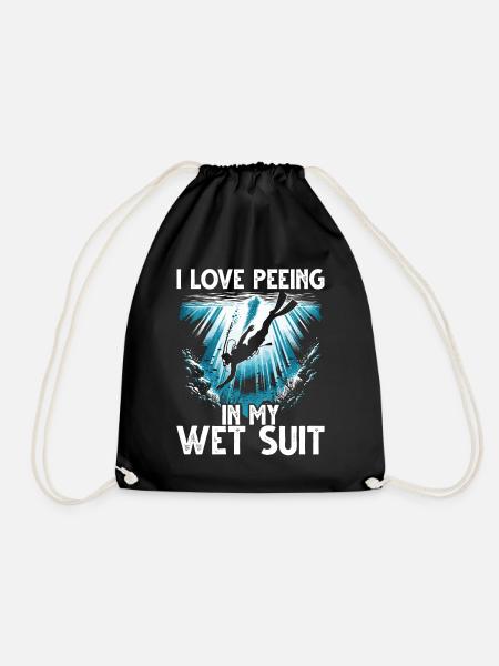 Diving I love peeing my wet suit - Turnbeutel - Schwarz