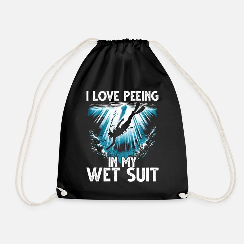 Diving I love peeing my wet suit - Turnbeutel - Schwarz