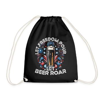 Let freedom pour let beer roar - Drawstring Bag - black - Front