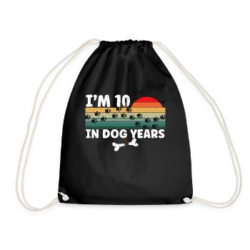 J’ai 10 ans en années de chien - Sac de sport léger - noir - Devant