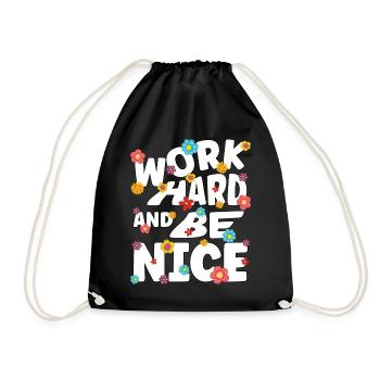 Travaillez dur et soyez gentil - Sac de sport léger - noir - Devant