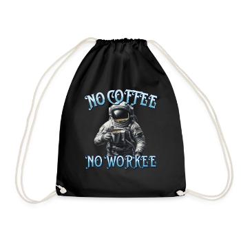 Pas de café, pas de travailleur travaillant sans grain de café - Sac de sport léger - noir - Devant