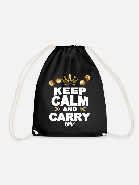 Keep calm and carry on - Turnbeutel - Schwarz