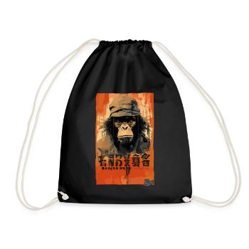 Fake movie poster of the human ape chimpanzee - Drawstring Bag - black - Front