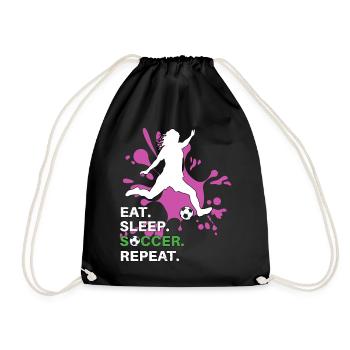 Eat Sleep Soccer Repeat - Soccer Player - Drawstring Bag - black - Front