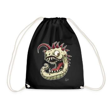 A strong, strange monster worm - Drawstring Bag - black - Front