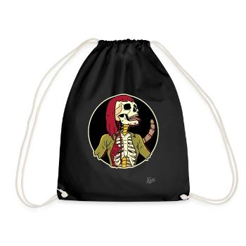 Super cool human as a skeleton scorpion - Drawstring Bag - black - Front